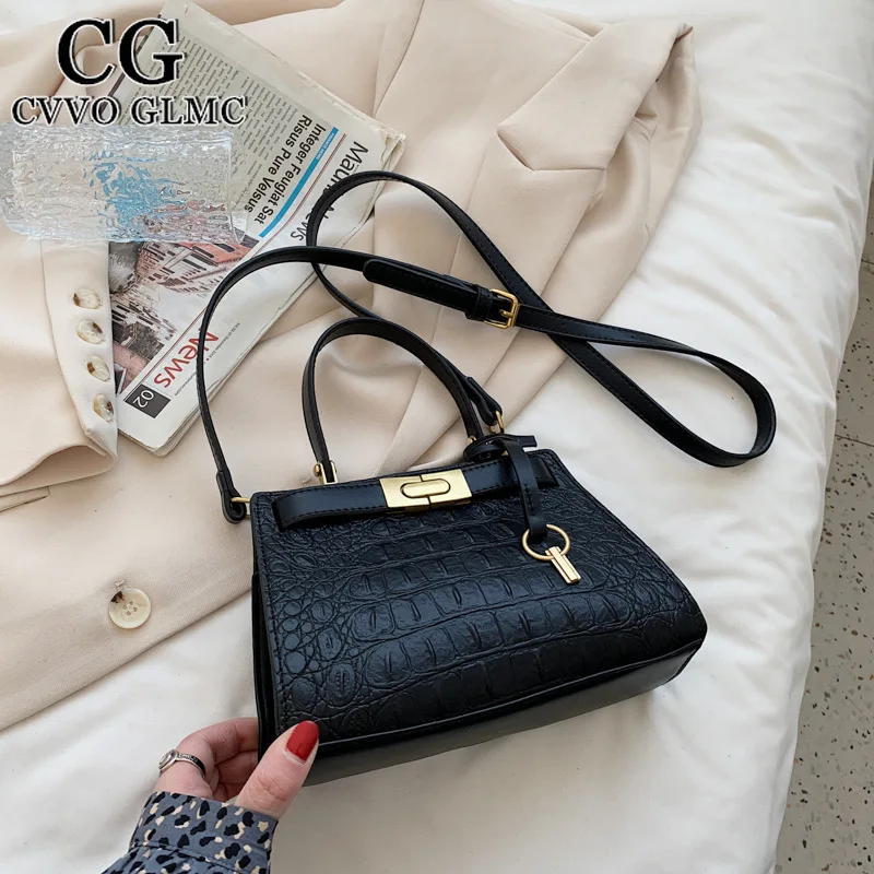 

Cvvo Glmc Ladies Handbag Classic Crocodile Grain Leather Top Handle Totes Bags For Women Crossbody Bag Women Hand Bag