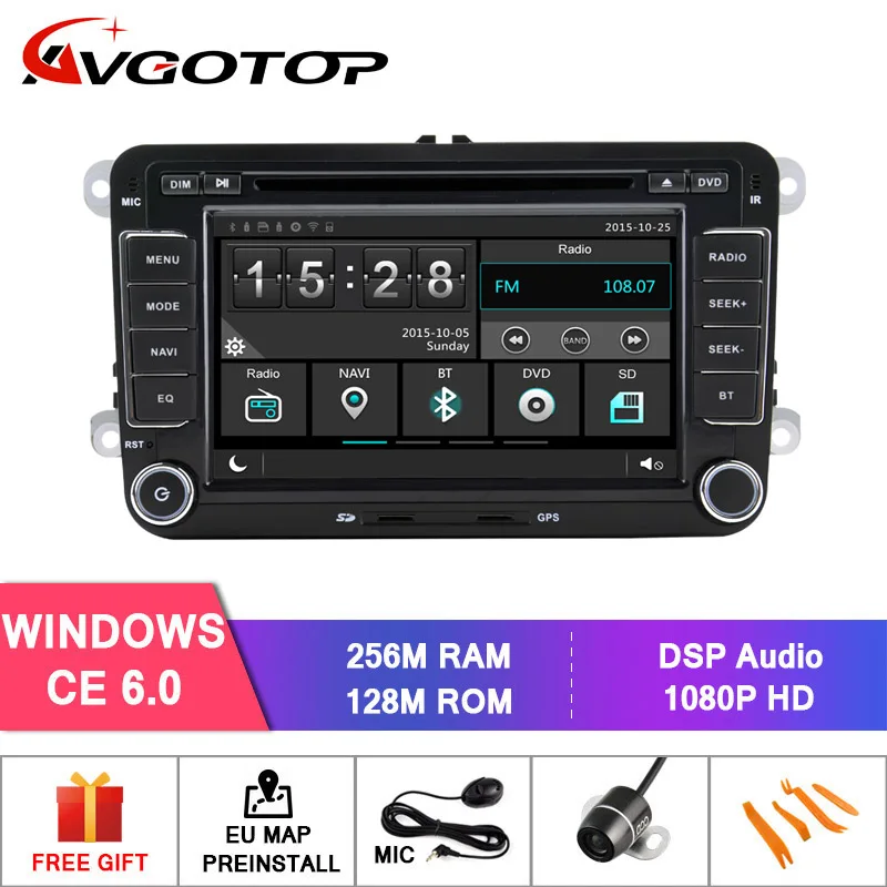 Акция! Автомагнитола AVGOTOP WINCE 6 0 для VW Volkswagen Golf Polo Tiguan Passat SEAT leon Skoda Octavia