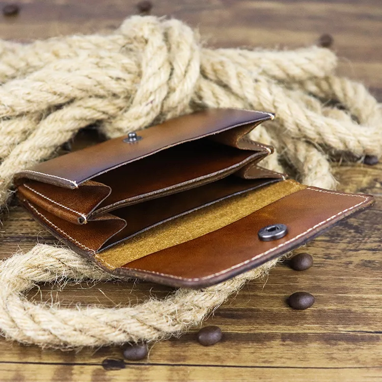 Винтажный чехол для кредитных карт минималистичный кошелек из натуральной кожи