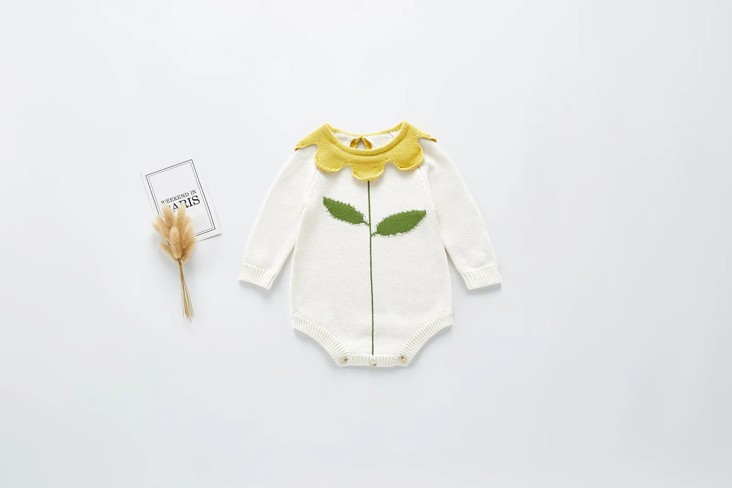 Боди для новорожденных Сезон весна осень Воротник &quotЛотос&quot трикотажные боди с