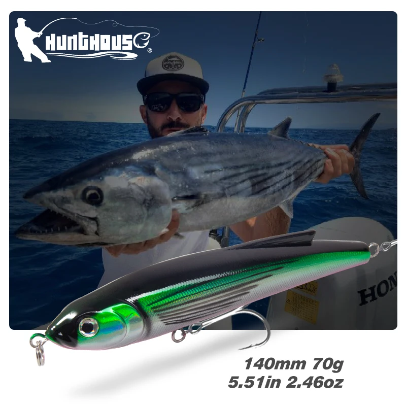 

Hunthouse GT Stickbait Lure Sinking Pencil Sea Fishing Lure Hard Bait Trolling Lure Tuna Seabass Fishing Japan Hook Made