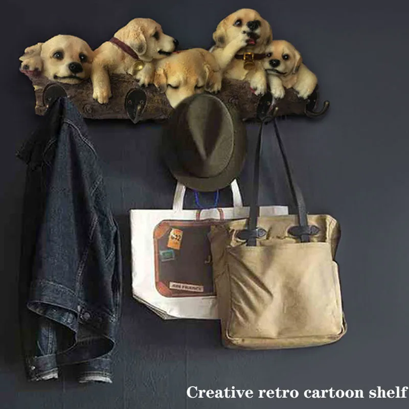 Креативный настенный крючок в форме собаки смоляные 3D крючки животных одежда