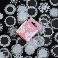 50 sheets transparent lace sealing labels stickers decorative diary album diy handmade scrapbooking material