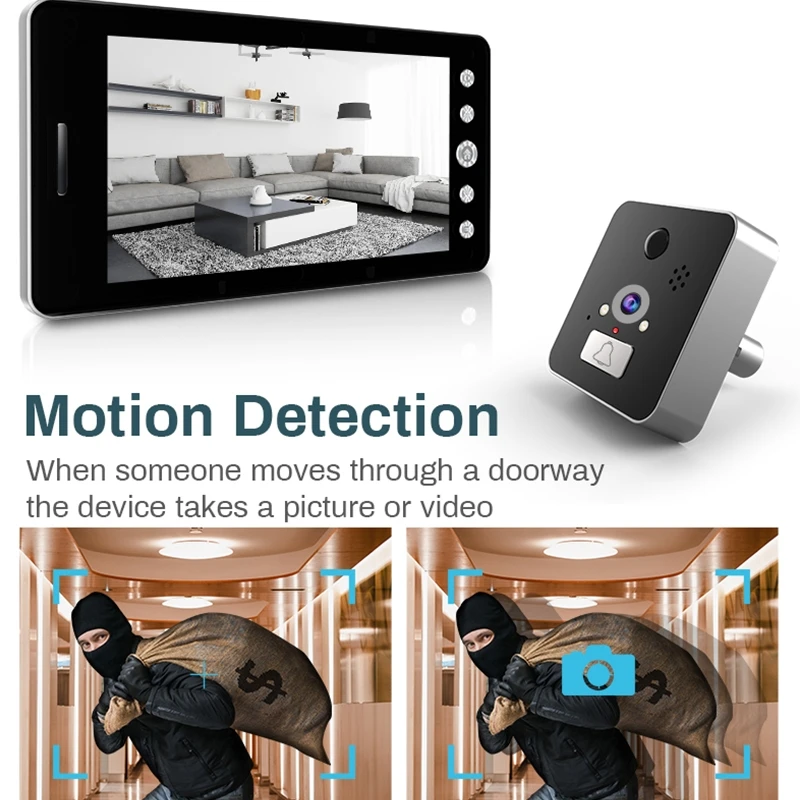 

TS-MTK509 5 inch 1080P Smart Electronic Camera Eye Household Visible Doorbell, Android Version