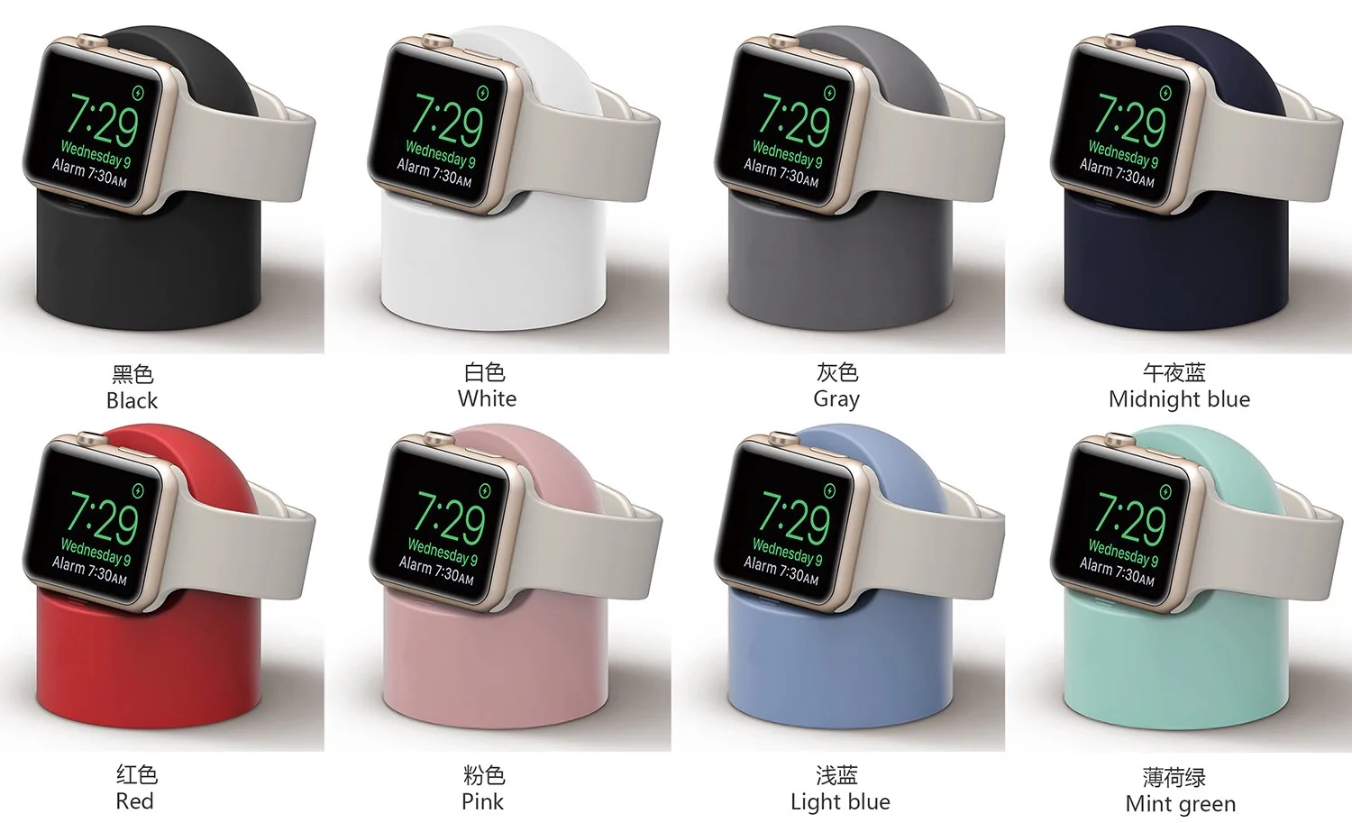 Роскошное зарядное устройство Подставка держатель док-станция для Apple Watch 1 2 3 4 38 мм 42 мм силиконовый кронштейн зарядная Колыбель Подставка для часов Спорт