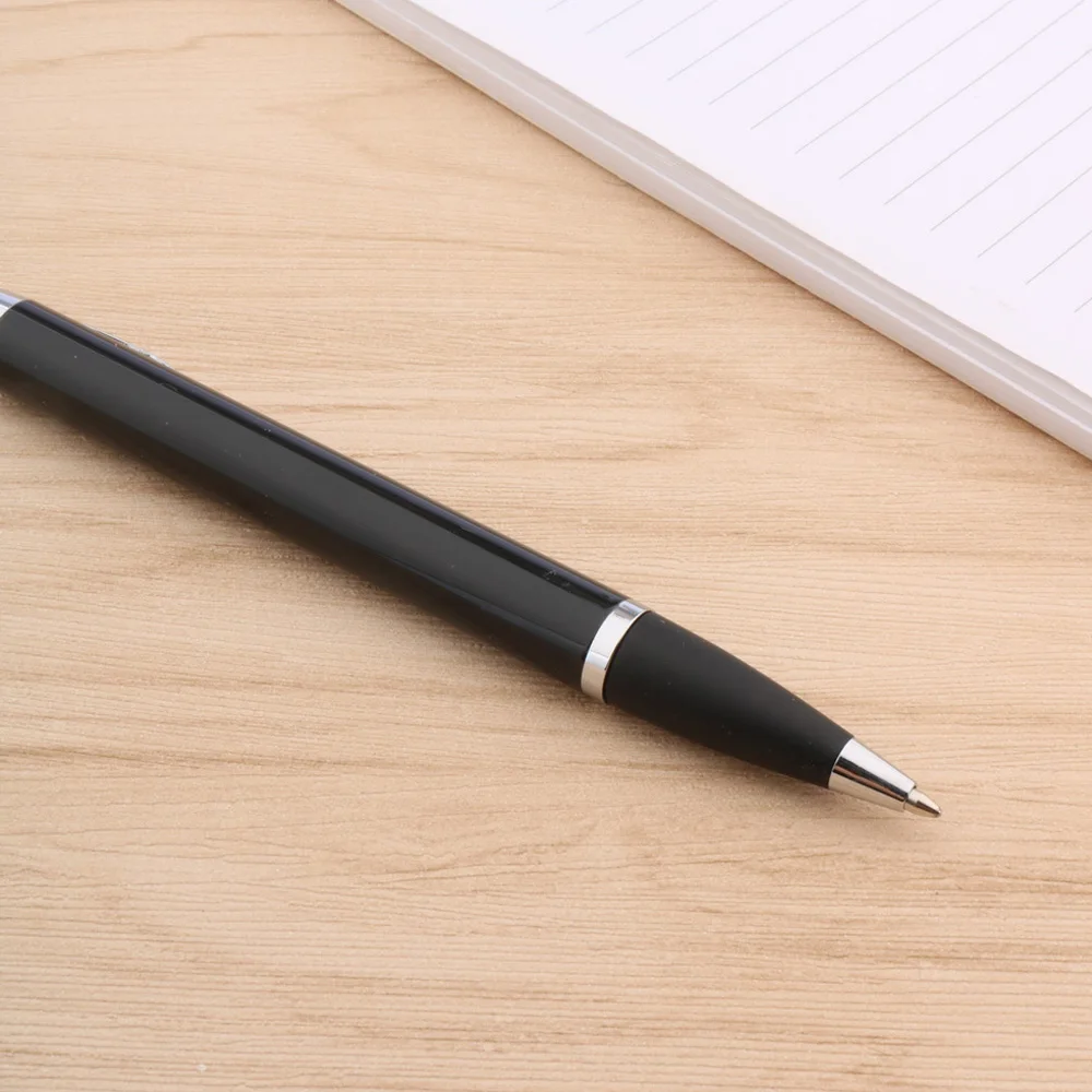 Новинка Металлическая черная фоторучка классическая золотая шариковая ручка с