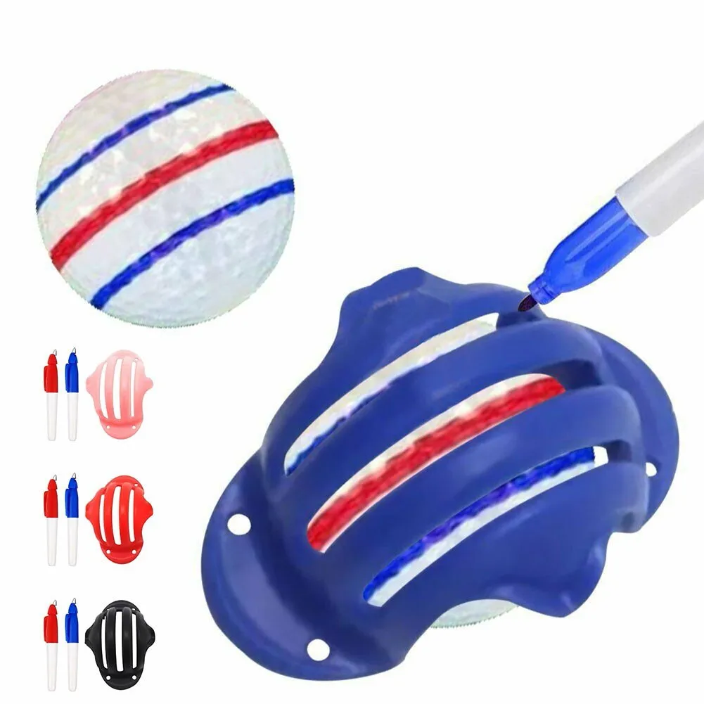 

Golf Ball Triple Track 3 Line Marker Stencil ERC Chrome Stencil Soft Odyssey 2 Marker Pen Golf Putting Positioning Aids Outdoor