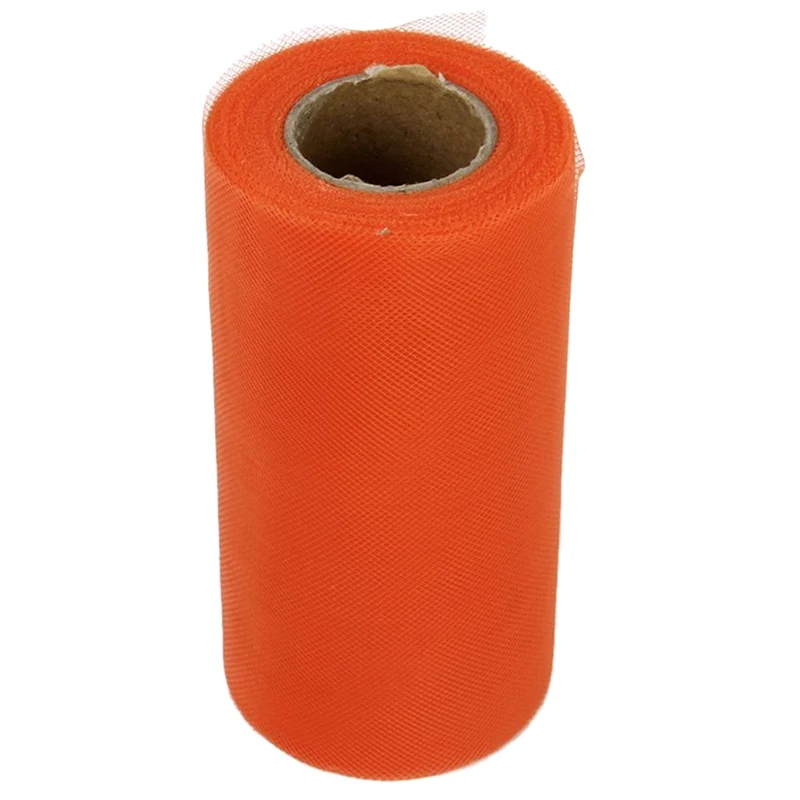 1 тюль рулон украшения для пачки банкета свадьбы ремесло DIY 25 ярдов-оранжевый |