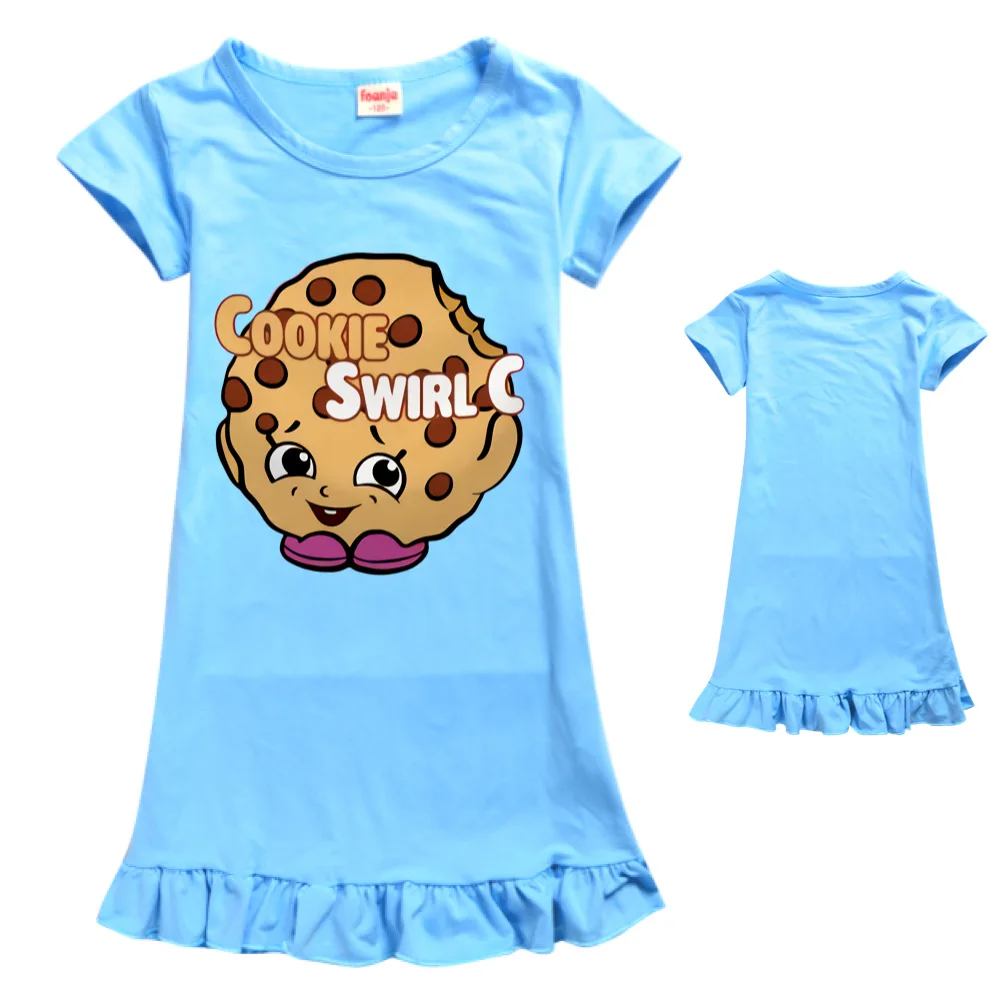 

New COOKIE SWIRL C Nightdress Little Teen Girl Pajamas Dresses Children Cartoon Summer Nightgown Home Clothes Kids Sleepwear