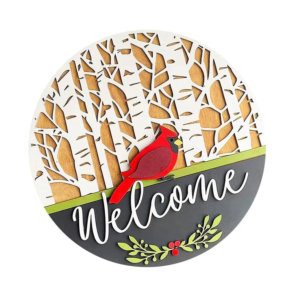 

Подвеска для входной двери, деревянная подвеска для приветственной двери, Рождественская красная Подвеска для приветственной двери, украш...