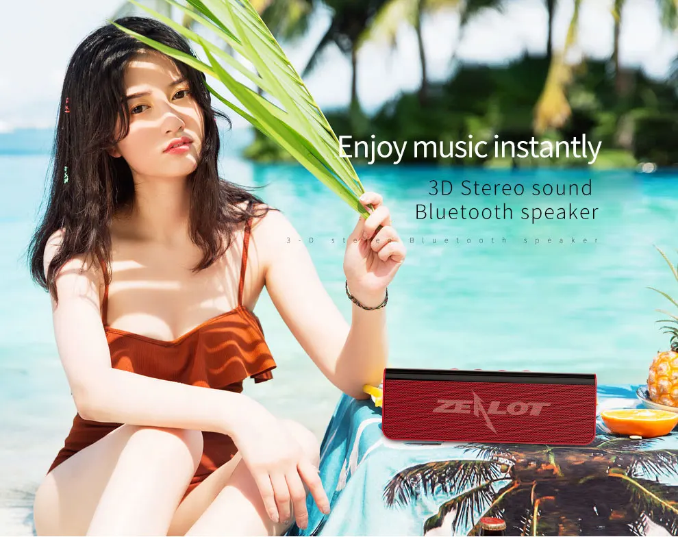 Zealot S31 бумбокс портативный Bluetooth динамик 3D HIFI стерео беспроводной динамик поддержка TF карты, usb ручка привода