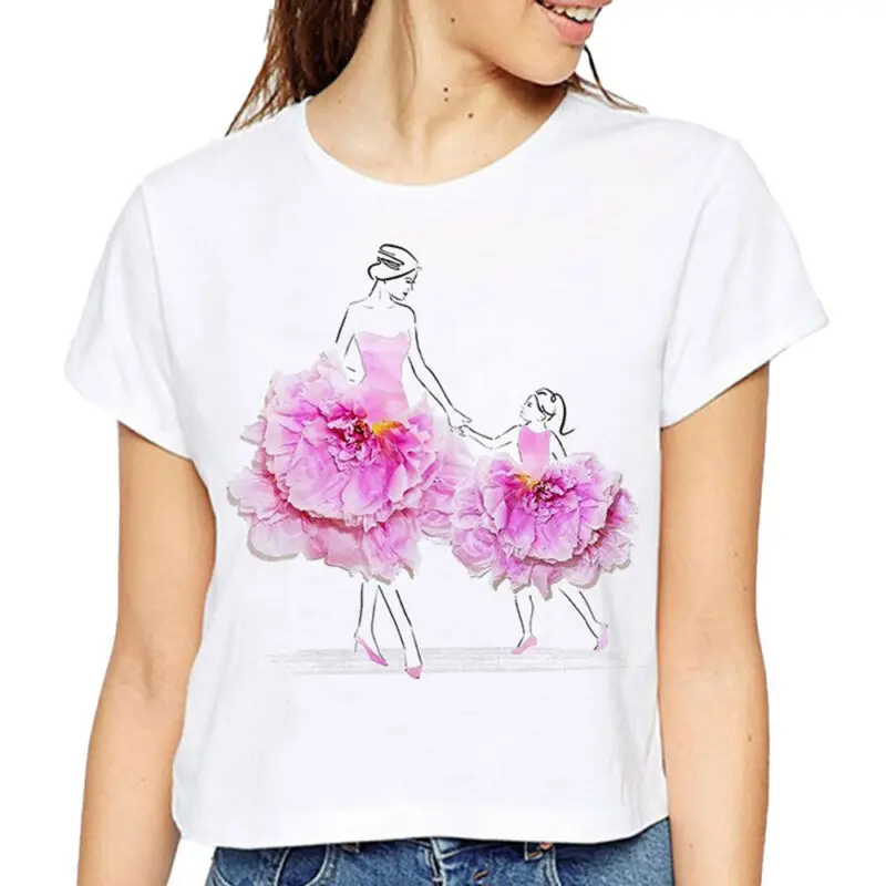 

Women 3D Floral Short Sleeve Basic T-Shirt Summer Holiday Tee Shirt Blouse Top