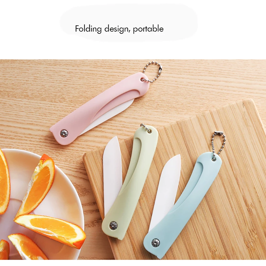 Портативный Керамический складной нож для чистки овощей и фруктов с цепью резки