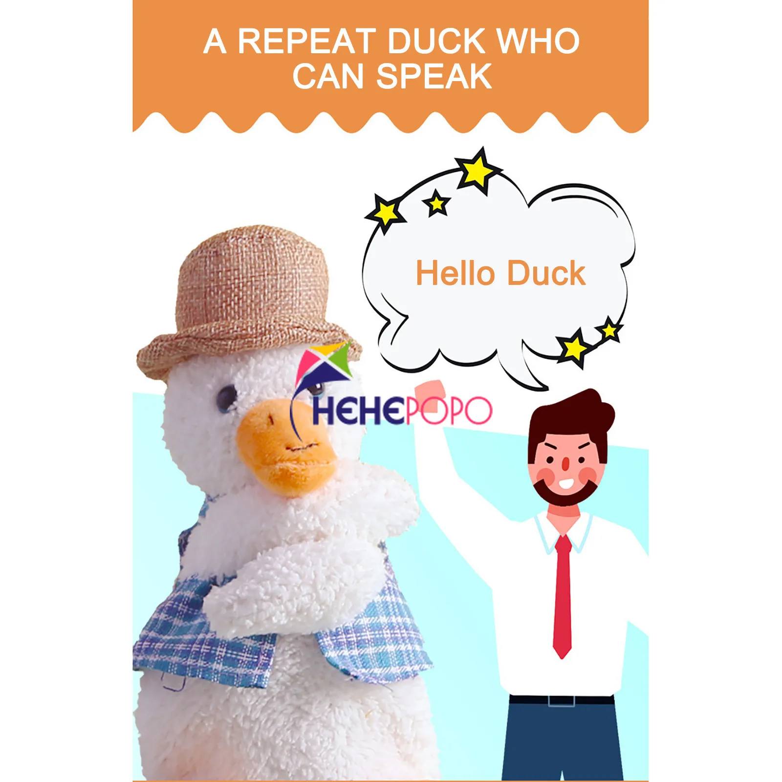 

Repeating Duck Swinging Dance and Sing Duck Children's Electric Learning To Talk Plush Doll New Kids Stuffed Toys Educational