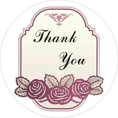 

New Paper,Custom Adhesive Sticker / Label,"Thank You",For Wedding / Birthday ,Circle 5cm