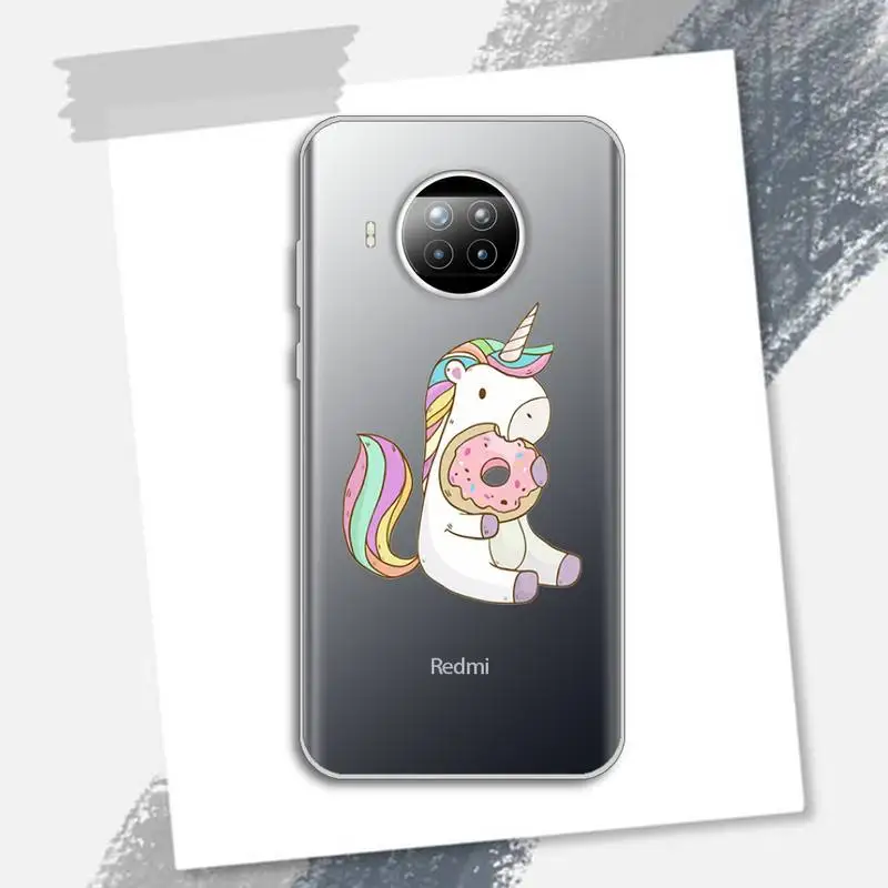 

Cute cartoon rainbow unicorn animal Phone Case Transparent for Xiaomi Redmi note 10 t 8 9 pro lite 11