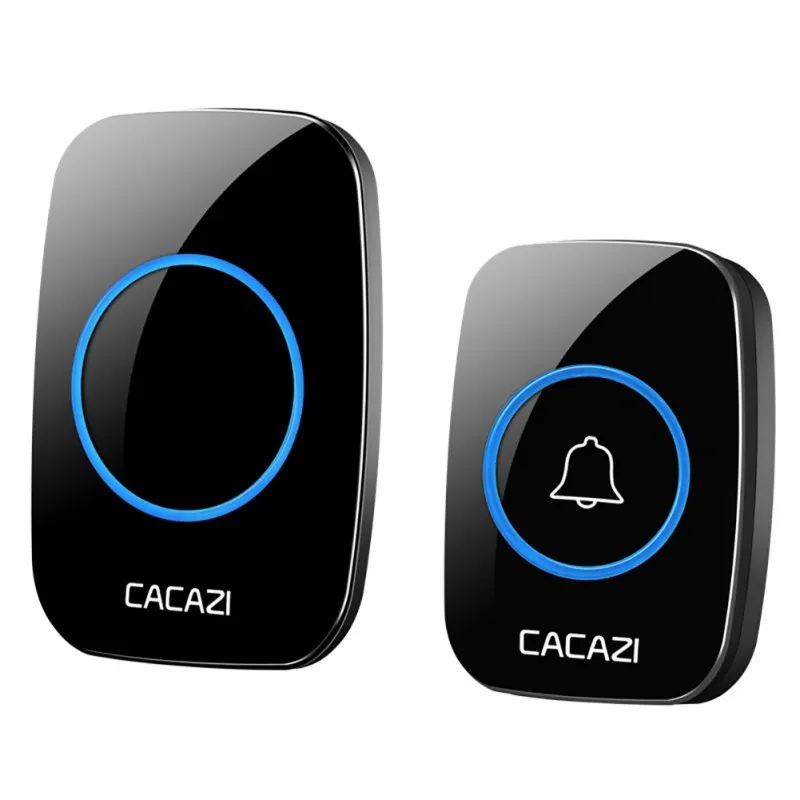 Звонок дверной CACAZI беспроводной водонепроницаемый, 300 м, 1 кнопка + 1 приемник, 2021 от AliExpress WW