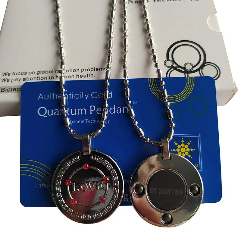 

Metal Negative Ion Bioenergy Love Magnetic Therapy Healthy Germanium Stone Pendant Necklace Anti Fatigue Static Slimming