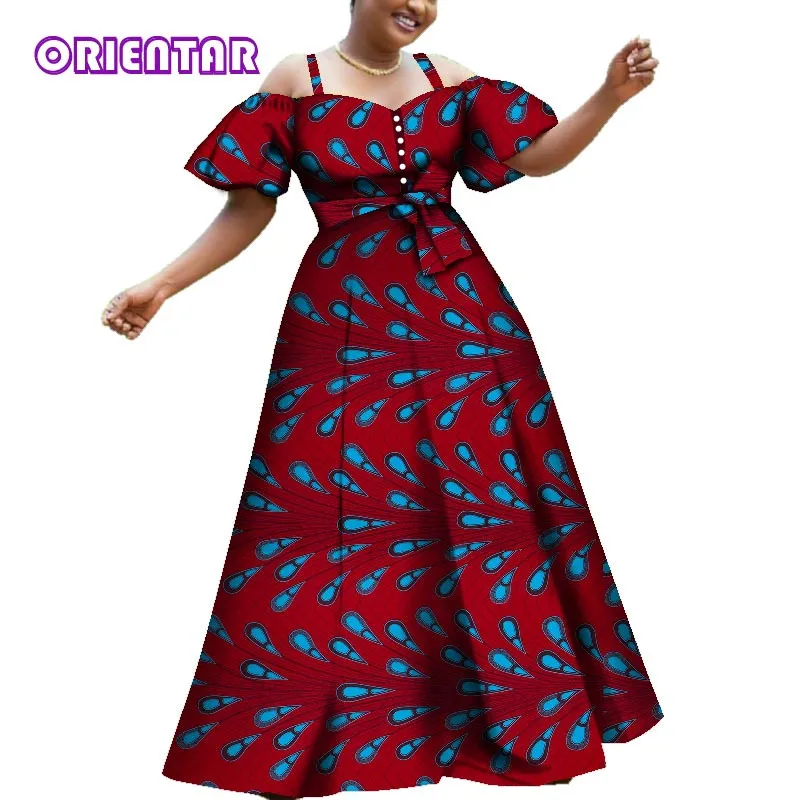 ORIENTAR Женская обувь в африканском стиле Модные платья с открытыми плечами буфами