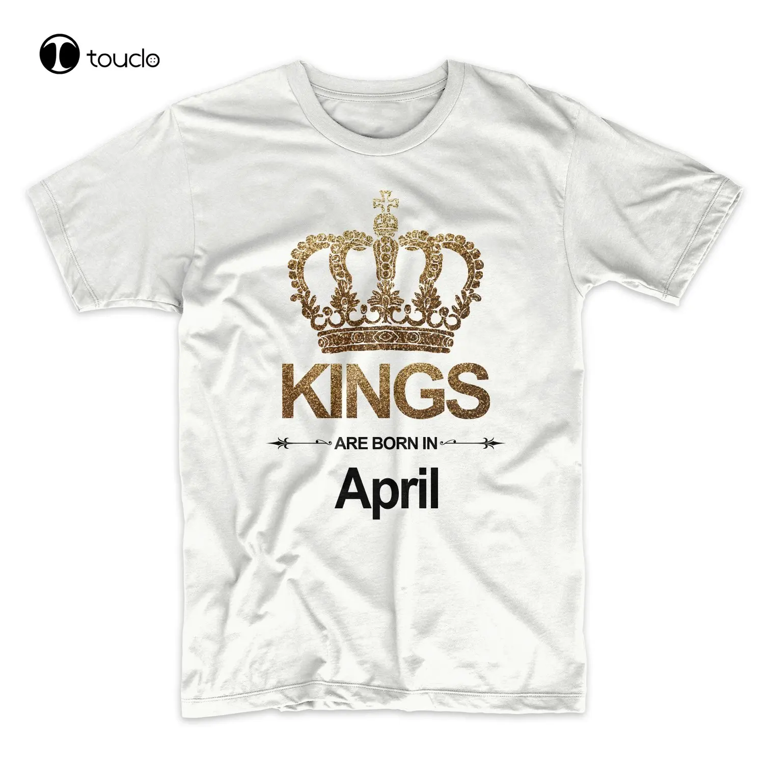 

Summer Sleeve Tops Tshirt Homme Kings Are Born In April Birthday Anniversary Gift Men'S T-Shirt Custom Aldult Teen Unisex Unisex