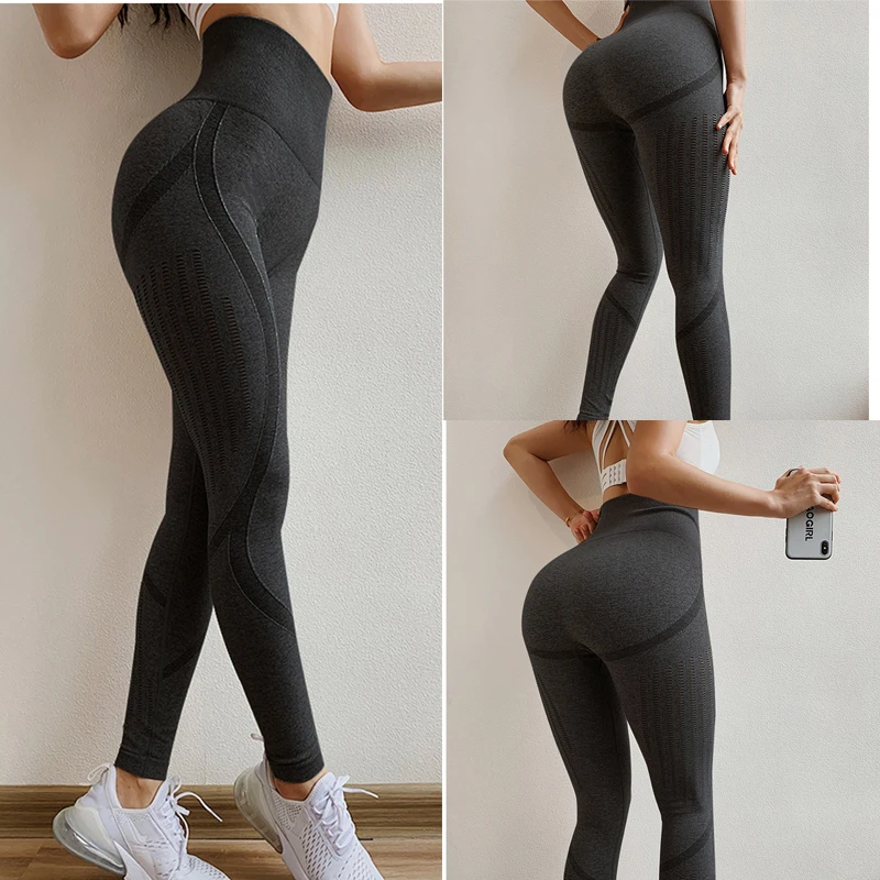 Бесшовные леггинсы штаны для йоги супер дышащие высокая талия женские