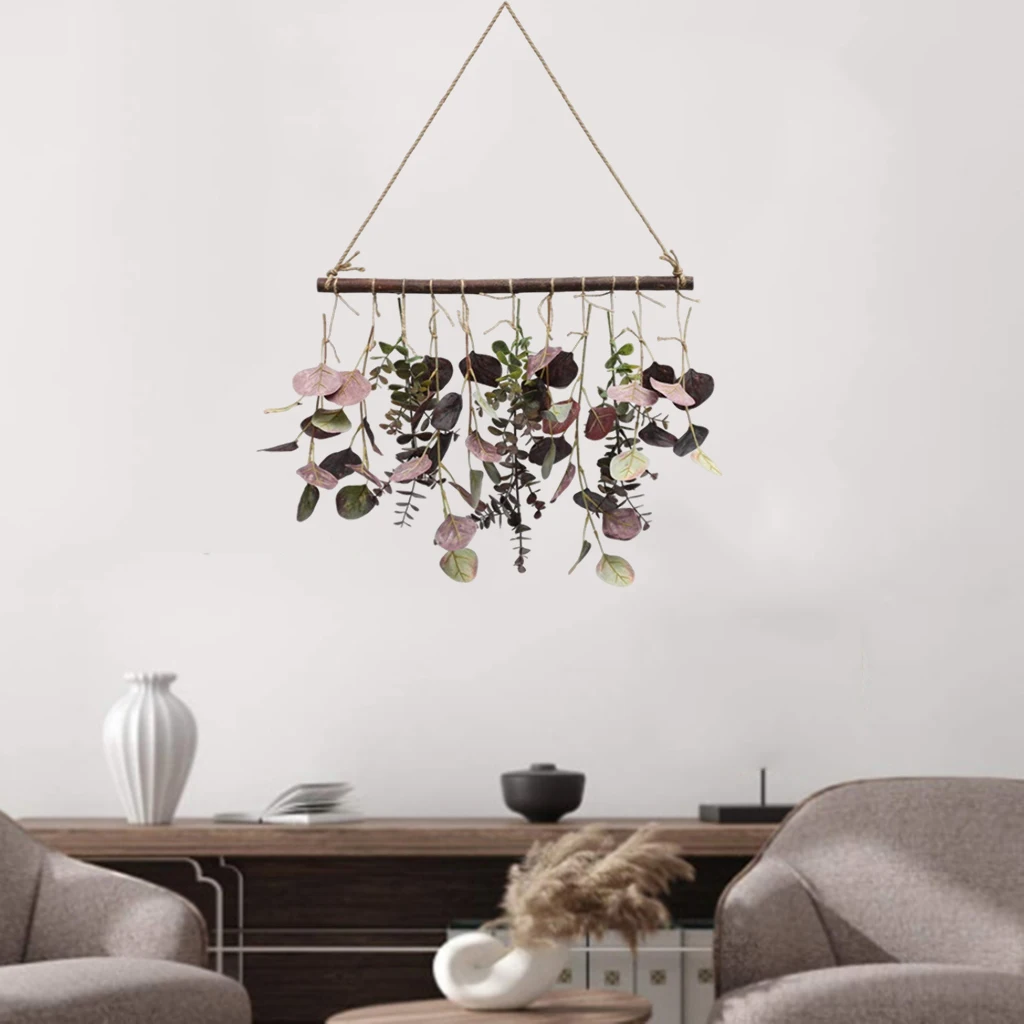 

Artificial Eucalyptus Wall Hanging Decor Fake Eucalyptus Leaves Greenery Farmhouse Rustic Wall Hanging for Wedding