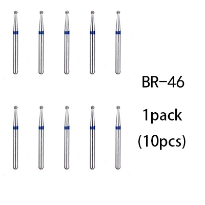 BR-46(10pcs) BR-31 Dental Diamond Burs Drill Dentistry Burs High Speed Handpiece Handle Diameter 1.6mm Dentist Tools BR-41 TR-13 FO32 - Цвет: BR-46(10pcs)