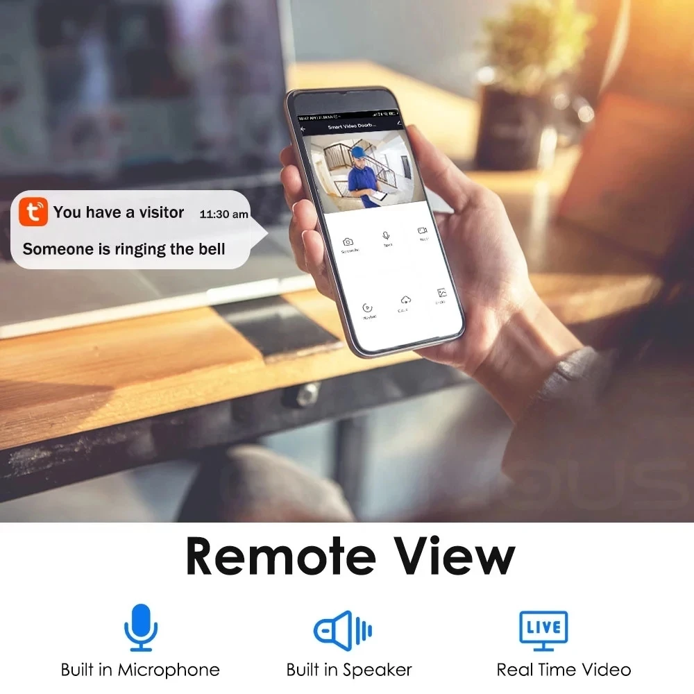 Дверной звонок Tuya для умного дома водонепроницаемый видеозвонок с функцией