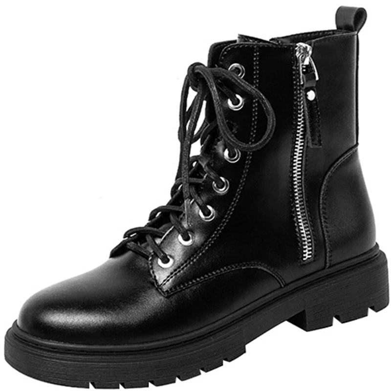 

Зимние женские ботильоны, черные одноботинки, Модные осенние теплые бархатные Нескользящие женские ботинки на платформе, сапоги sh65