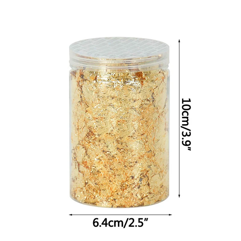 10g Imitation Gold Leaf Flakes Sequins Glitters Confetti for Painting DIY Nail Art Foil Decorative Paper Dessert Cake Decoration images - 6