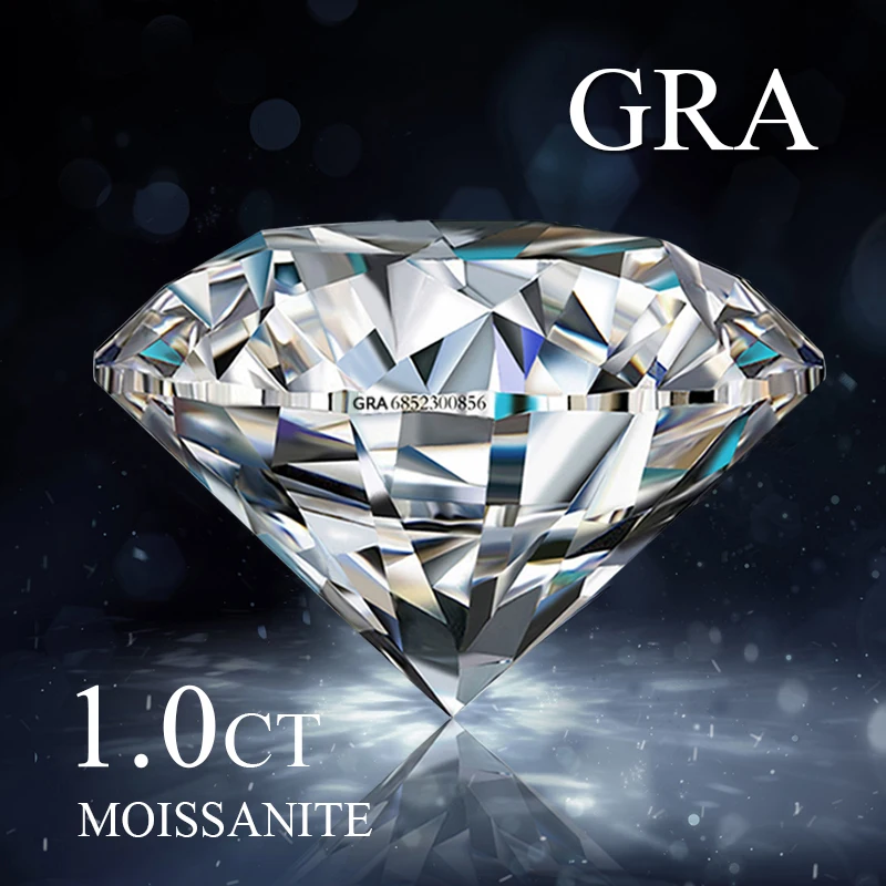 

6.5mm 1CT D Color VVS1 White Round Excellent Cut Moissanites With GRA Certificate Loose Stone Grade Test Positive Lab Diamond