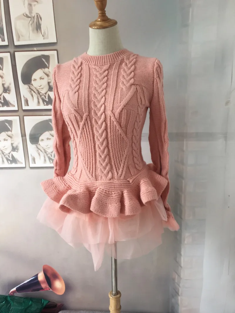 Розовый Blusas De Inverno Feminina Акция полный женский пуловер свитер женский корейский осенний и зимний вязаный - Цвет: Розовый