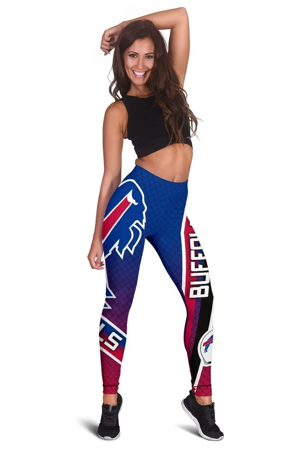 

Женские леггинсы с высокой талией, с рюшами, антицеллюлитные штаны для йоги, Футбольная серия НФЛ, спортивные Леггинсы с 3d-цифровым принтом