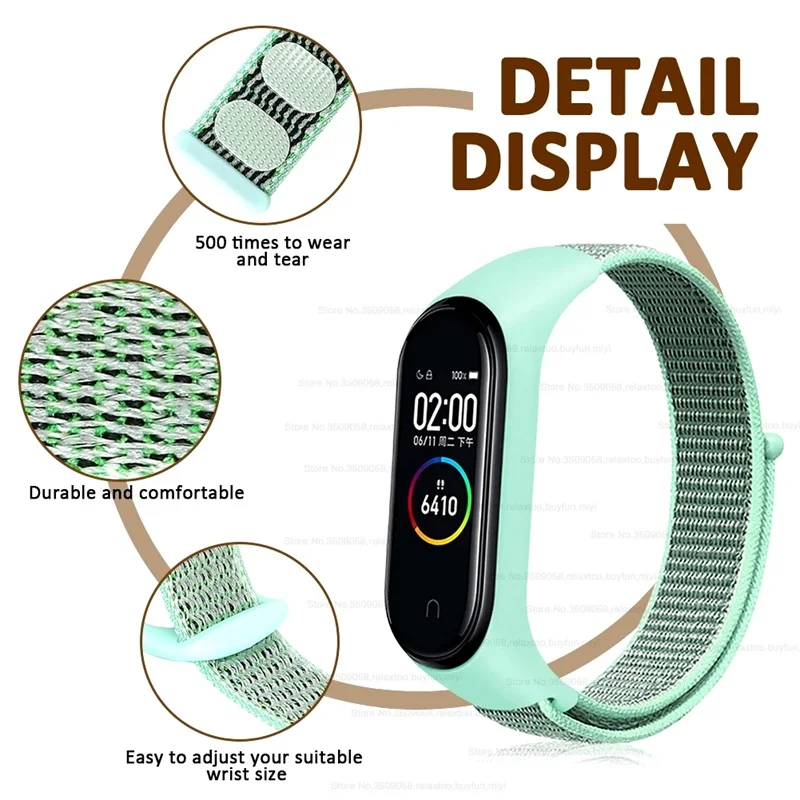 Сменный нейлоновый ремешок для xiaomi xiomi miband6 mi band6 Correa my band 6 miband 5 4 3 спортивные