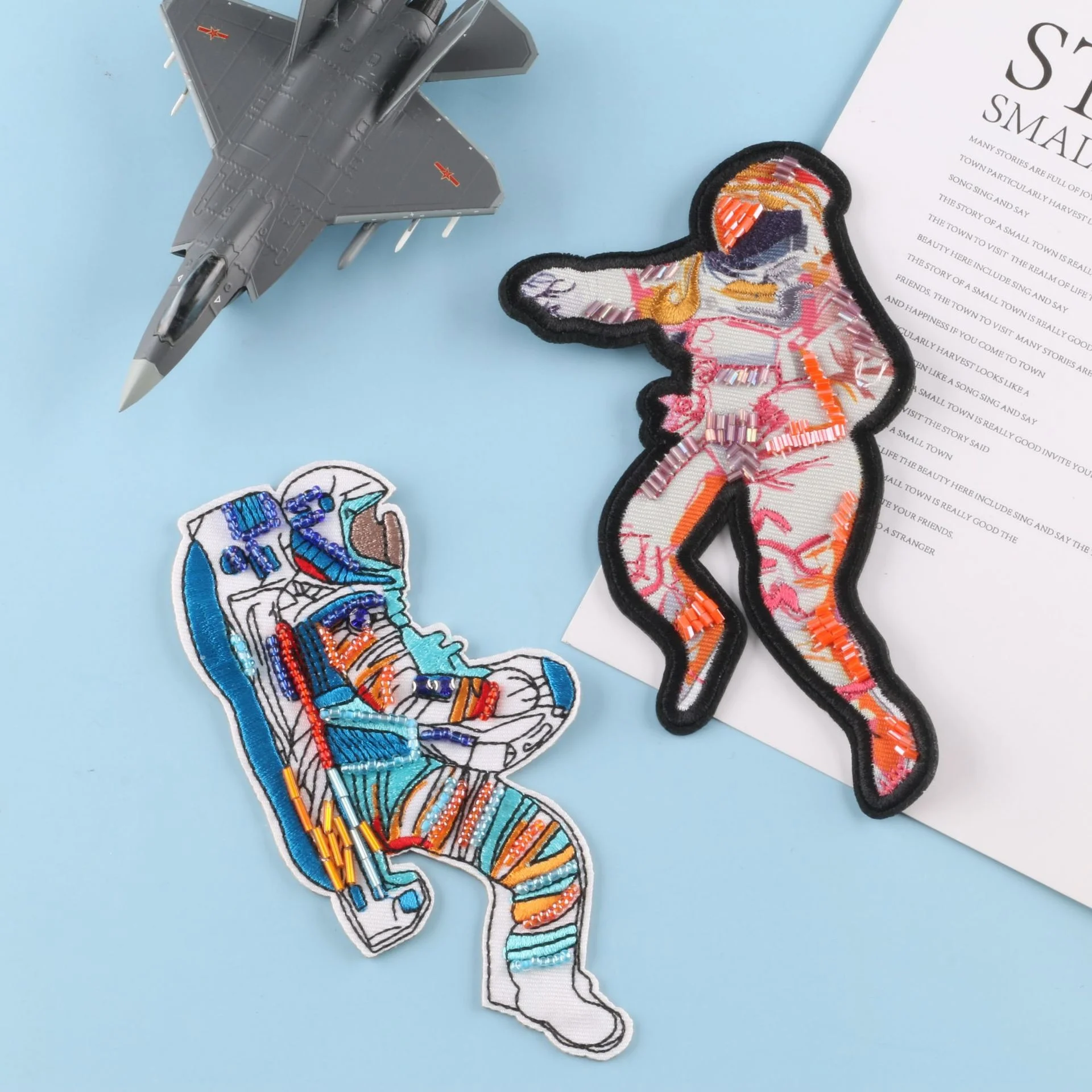 

Hand nailed astronaut DIY Badges Cloth Jeans Cowboy Patch Clothes Down Jackets Decoration Applique Iron On Badge