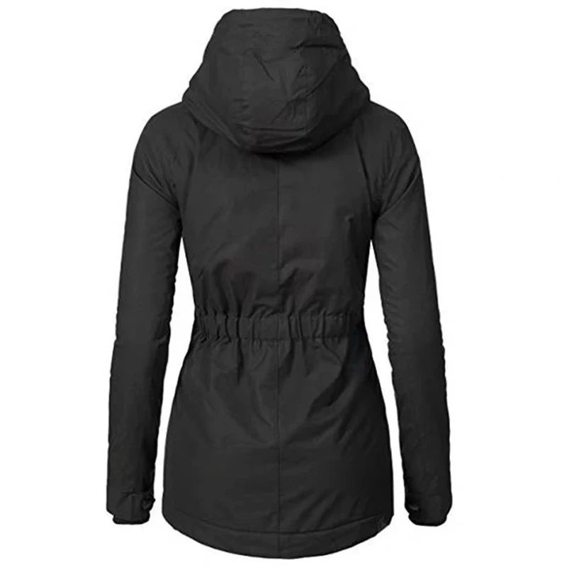 Waterproof Cotton Padded Jacket Hood Warm Winter Coat Long Sleeve Plus Size Parkas S-4Xl Lined Harajuku Femmle Clothing