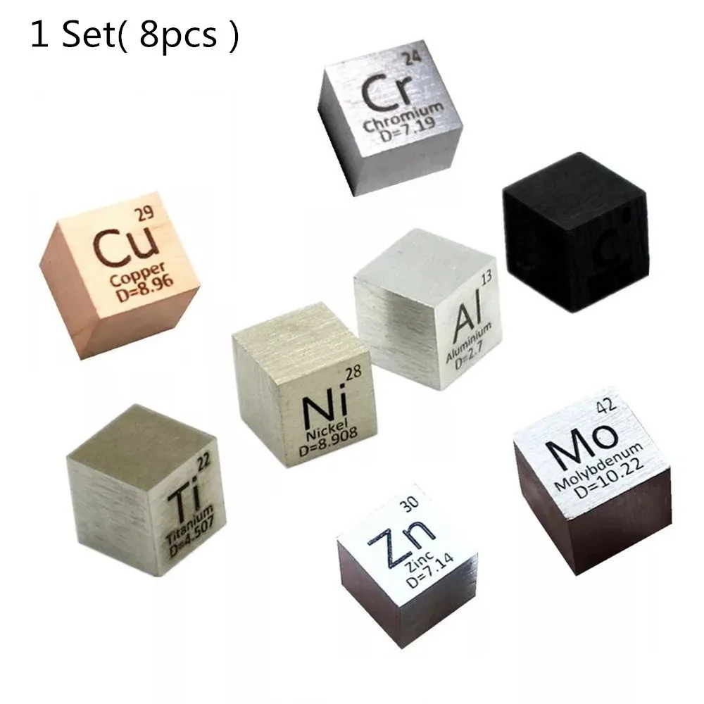 1 Набор (8 шт.) 10 мм кубический элемент медь цинк углерод Титан молибденовый никель