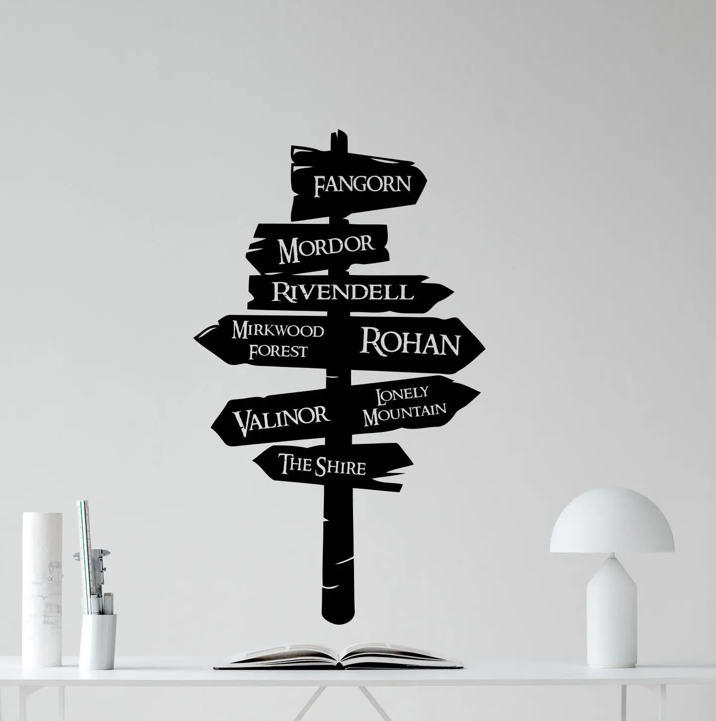 Lord Of The RIngs Wall Decal Tolkien Road Sign Vinyl Wall Sticker Interior Home Decor Living Room Movie Murals Removable A491