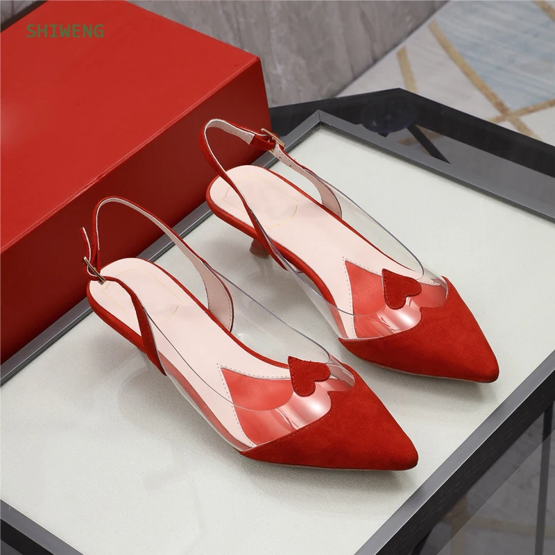 

Real Photo Women Stiletto Heel Pumps Patent Leather Transparent PVC Patchwork Dress Shoes Pointed Toe Sandals Summer