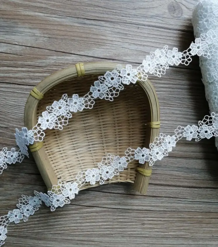 4 м/лот 2 см Ширина Белый водорастворимые кружева ленты вязать для декорирования