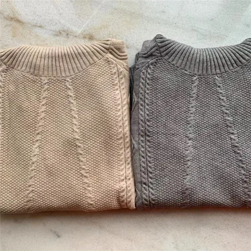 Зимний шерстяной кашемировый вязаный теплый костюм свитер с высоким воротником