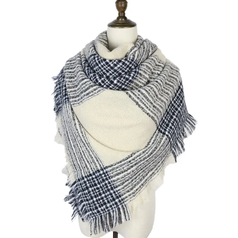 Женские осенне зимние теплые шарфы 2019 модные 40 цветов полосатые шали и банданы