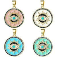 juya handmade greek evil eye enamel charms for diy turkish hamsa pendant jewelry making supplies