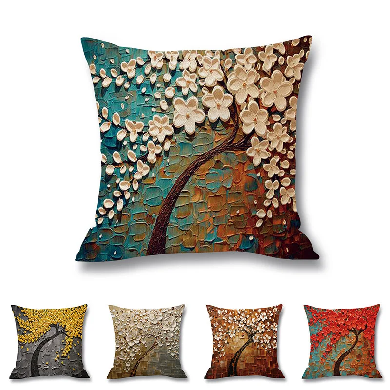 Европейская живопись 45*45 см наволочка декоративная картина маслом дерево