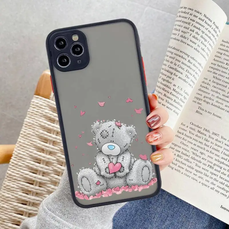 

Tatty Teddy Bear Cute Doll Phone Case For iphone 12 11 Pro Max Mini XS 8 7 Plus X SE 2020 XR Matte Transparent Cover