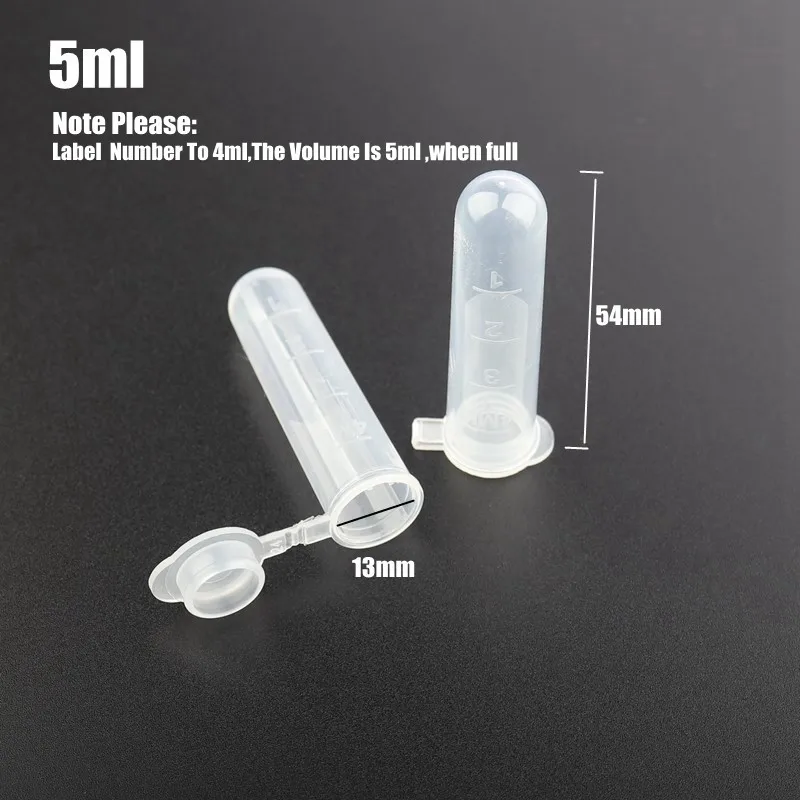 

100pcs 0.2ml~10ml Home Garden Storage Clear Plastic Bottles Centrifuge Tube Transparent Bottles Container With Cap