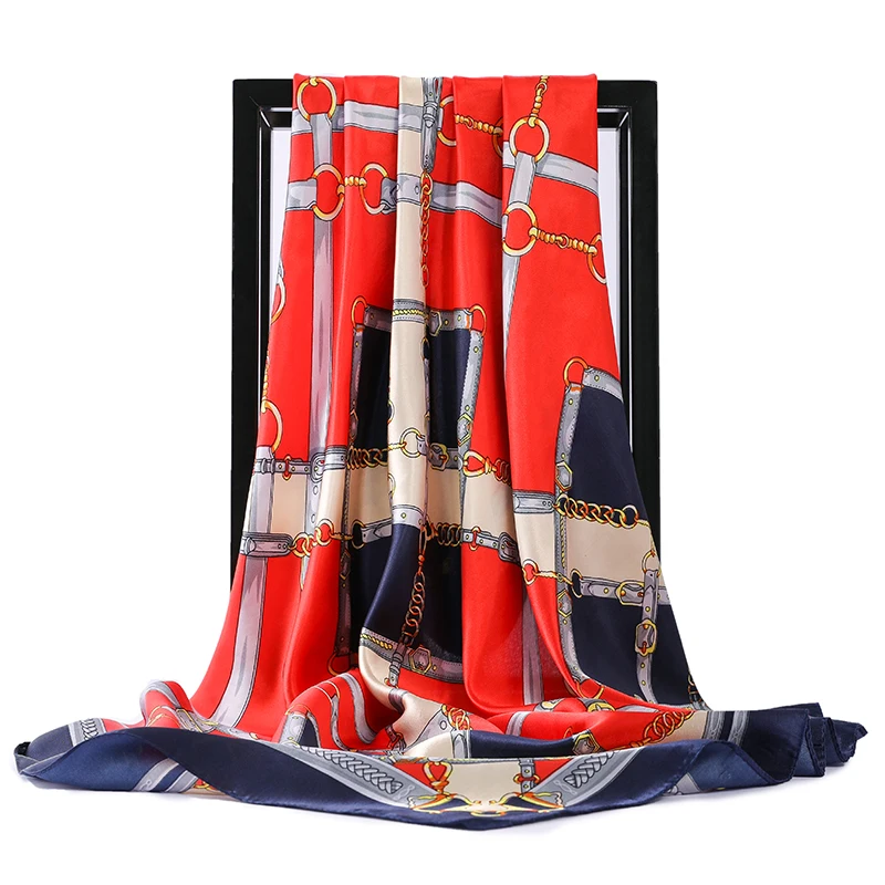 2021 роскошные шелковые весенне-осенние женские новые шарфы с принтом модная