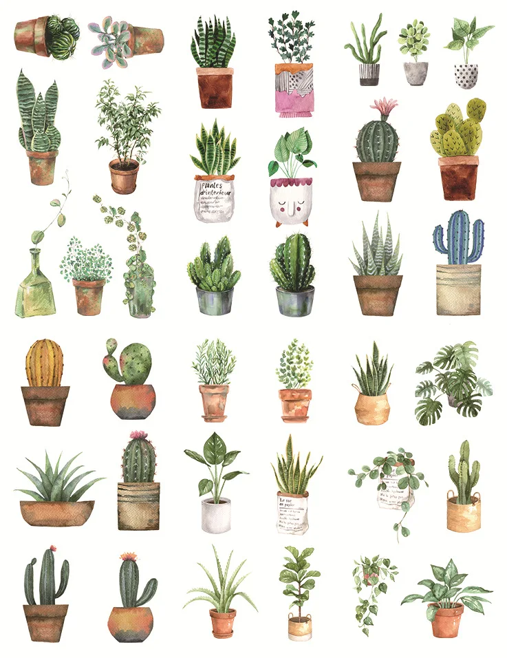 6 шт. креативные кавайные животные суккулентные растения липкие бумажные милые