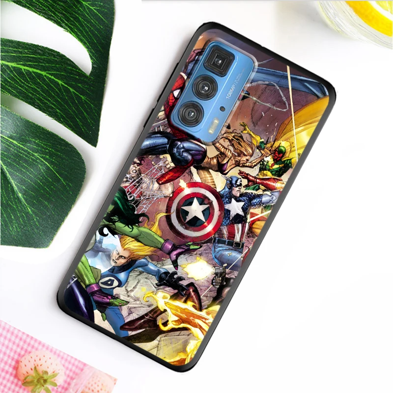 avengers super hero mavel for motorola moto g60 50 40 x3 e6i e7i power edge 20 pro lite fusion 5g 2021 soft black phone case free global shipping