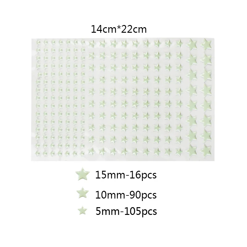 

211/202pcs Luminous 3D Stars Dots Wall Sticker Kids Room Bedroom Home Decoration Decal Glow In The Dark DIY Stickers